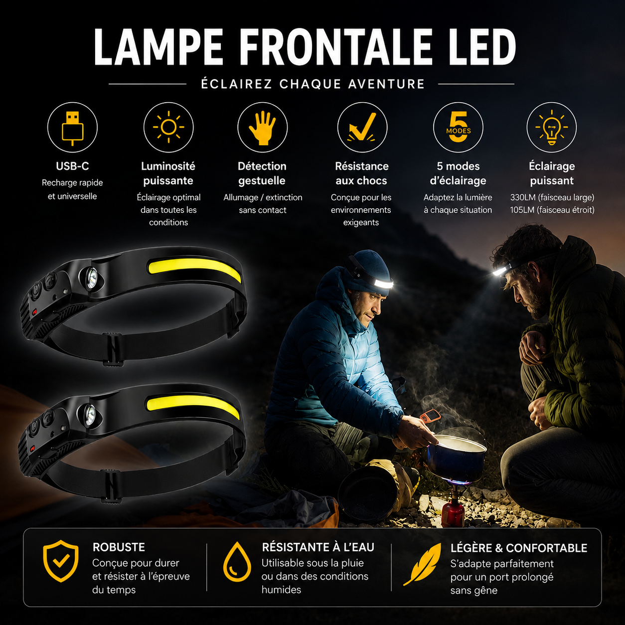 Prolight - Lampe Frontale 230°